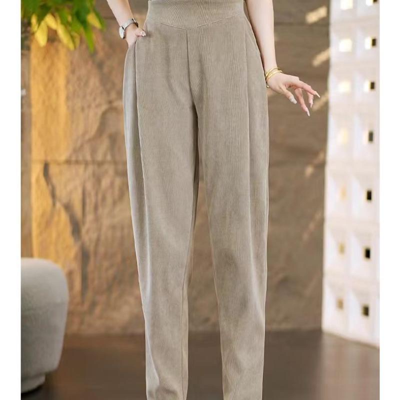 Spring and Autumn Women's High-waisted Feet Pants Pockets Loose Retro Fashion Casual Harem Pants