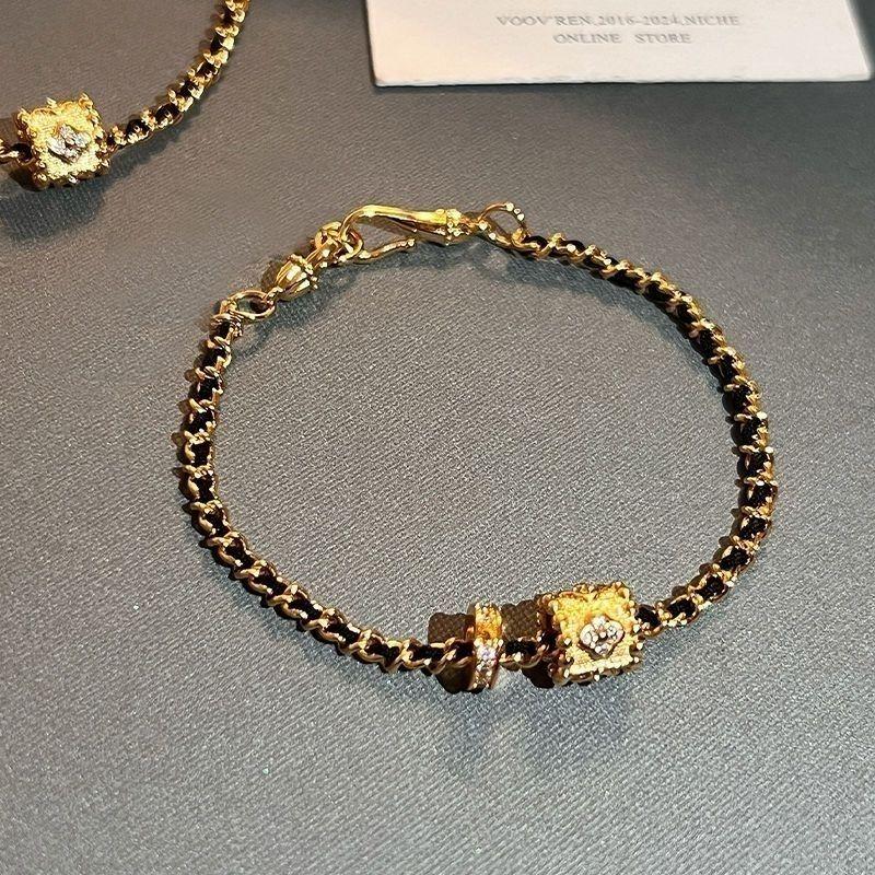 Black Small Waist Bracelet Second-hand Light Luxury Micro-encrusted Zirconia Decoration