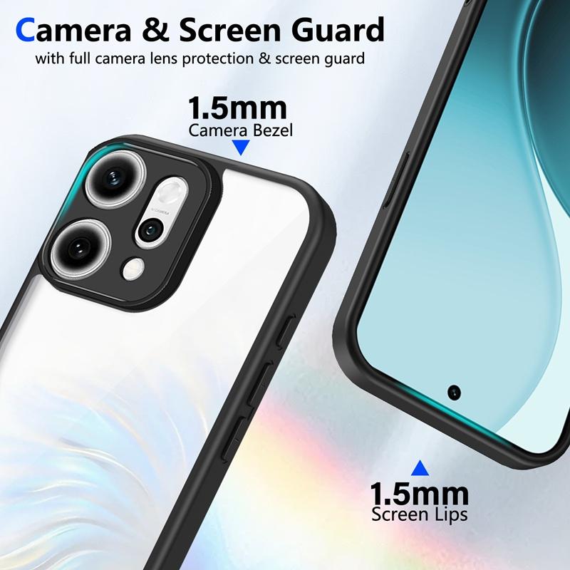 Transparent Silicone Case For Oppo Reno 14 Reno14 14F 13 13F F FS 12 12F 11 10 11F Pro PC Back TPU Bumper Shockproof Phone Cover