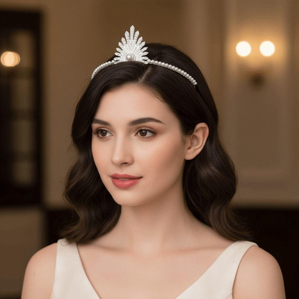Simple Design Wedding Bride Crown Crystal Rhinestone Princess Crown Wedding Ceremony