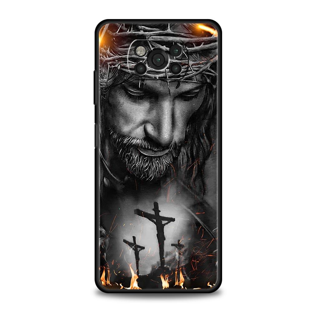Phone Case for Xiaomi Poco F7 F6 F5 F4 F3 X7 X6 X5 X4 X3 NFC M4 C51 C55 GT Soft TPU Cover Faith Christian Religious Jesus Clear