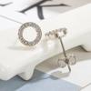 Rose Rhinestone Letter Stud Earrings: High-Quality Copper, Solid Color, New Chinese Style