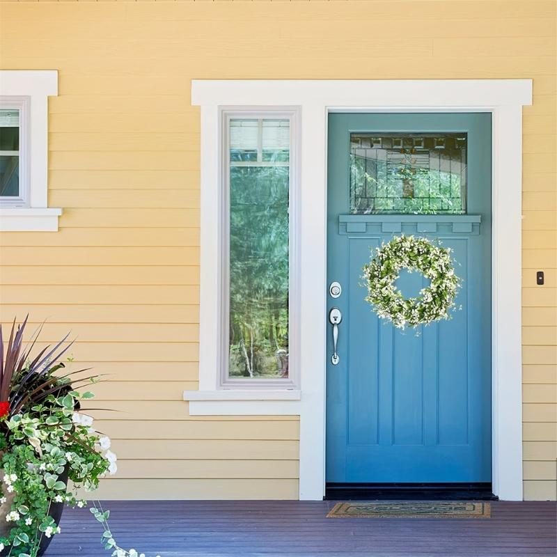 Künstlicher Sommerkranz Schleierkrautkranz für Haustür Bauernhaus Garten Hochzeitsfeier Außendekorationen