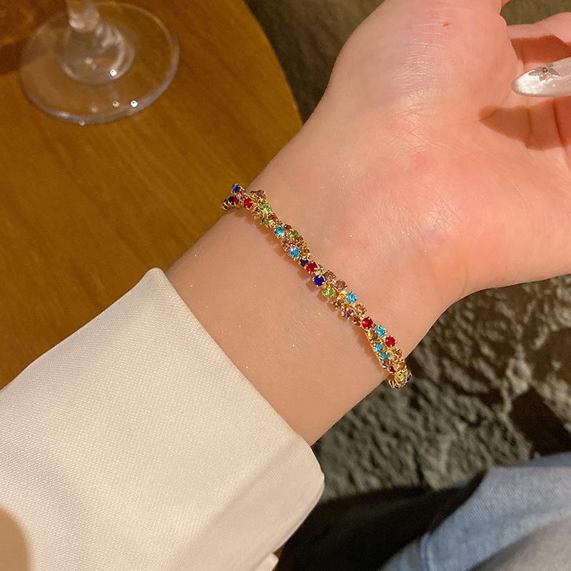 Light Luxury Niche High-end Pearl Bracelet Women's Korean Style Fashion Elegant Flash Zircon Love Bracelet Crystal Bracelet