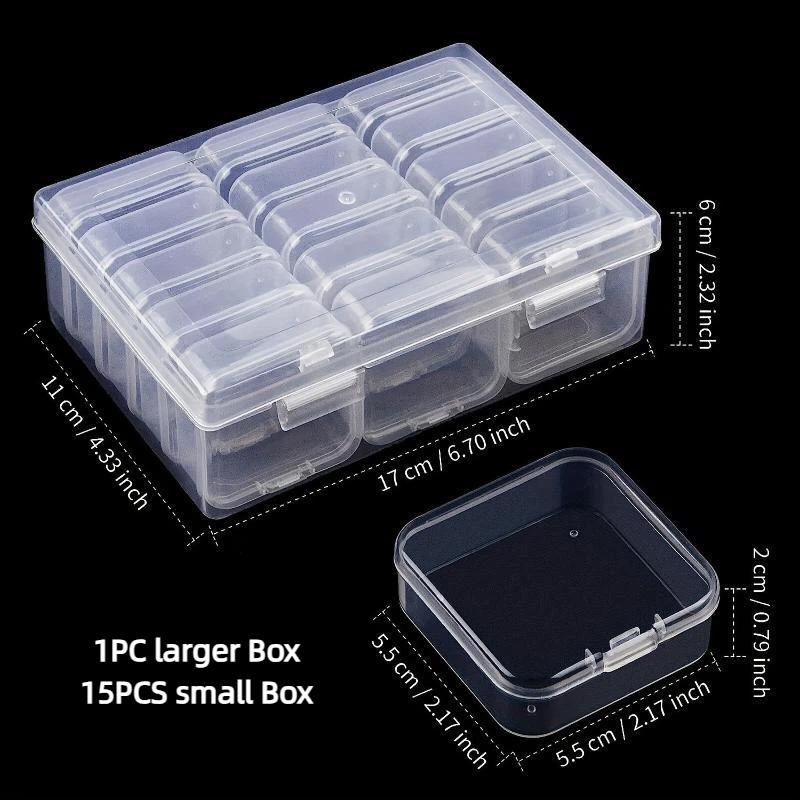 Storage Organizer Box Set 12/14/15/24/30Pcs Small Clear Plastic Bead Storage Containers For Small Items Crafts Jewelry