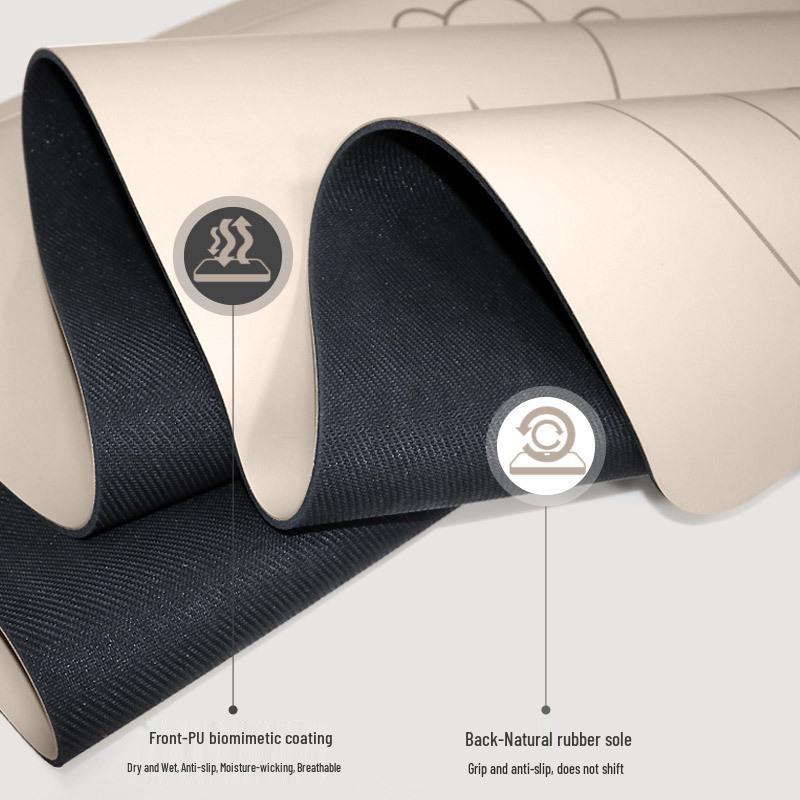 Non-slip, Sweat-absorbing, Personality Cartoon Yoga Mat - Natural Rubber, Widened & Long for Fitness and Plank Support