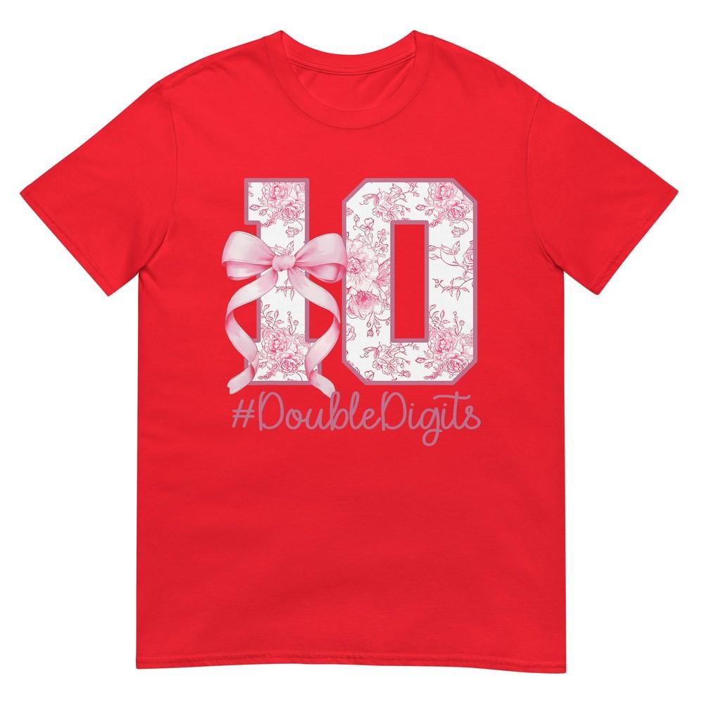 10th Birthday Girl Pink Coquette Bow 10 Year Old Aesthetic Tshirt