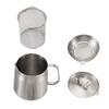 Portable Large Capacity Oil Strainer Pot Stainless Steel Cooking Oil Container with Basket for Kitchen and Outdoor Use