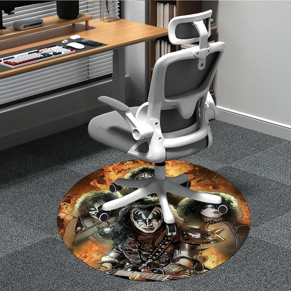 

1pc KISS Band Office Round Area Rug, Under Office Chairs Bedroom Living Room Home Decor a1016284 80cm by 80cm