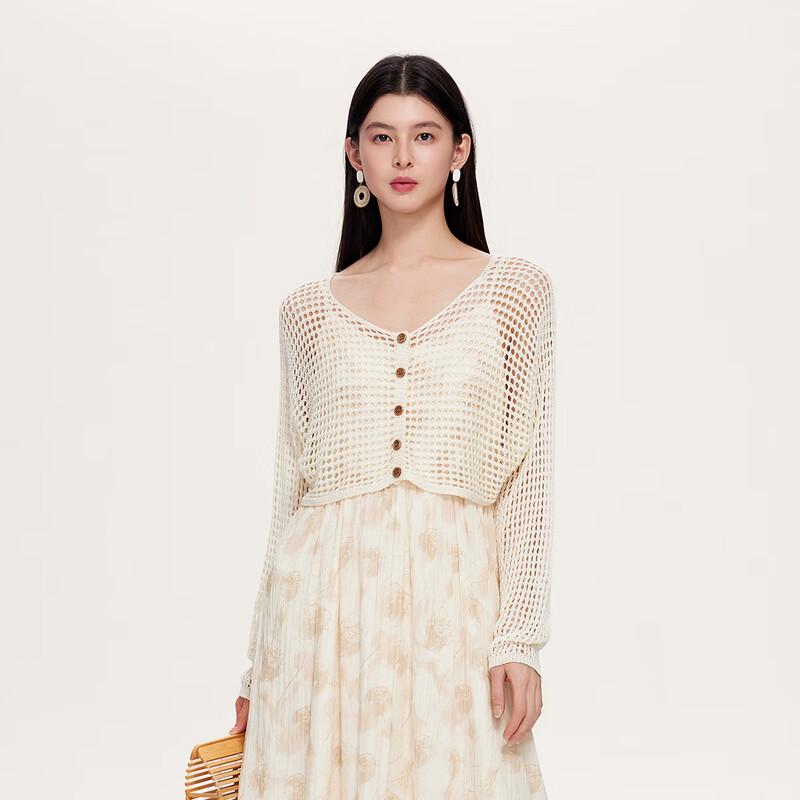 FivePlus Women's Hollow Knit Long Sleeve Summer Cardigan