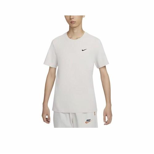 Herren Weißes atmungsaktives Kurzarm-T-Shirt mit gesticktem Nike-Logo