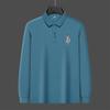 Embroidered Men's Polo Shirt Solid Color Autumn New Lapel Middle-Aged People's Long Sleeve T-shirt