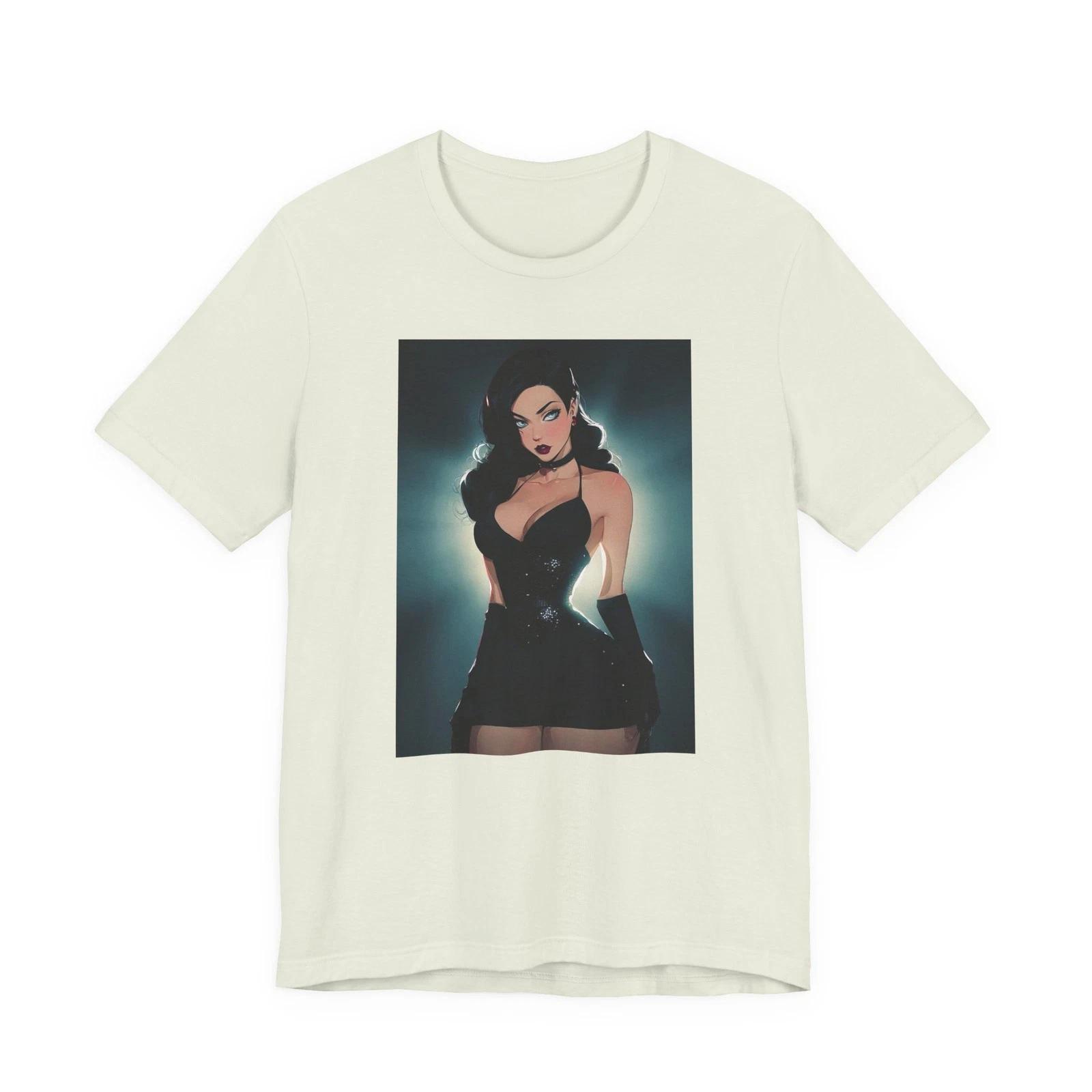 Goth Girl Anime Sexy Black Dress Dark Aesthetic Alt Graphic T Shirt Gift XXXL
