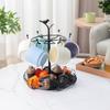Multi Tiers Rotating Cup Shelf Iron Construction Vertical Stackable Design Coffee Mug Storage Solution