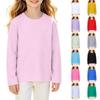 Boys and Girls Long Sleeve Neck T-Shirt, Color, Casual and Comfortable