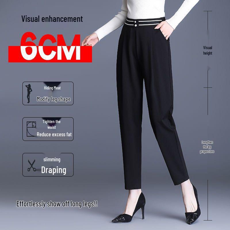 Women's High Waist Cropped Slimming Trousers - Versatile Spring Fashion