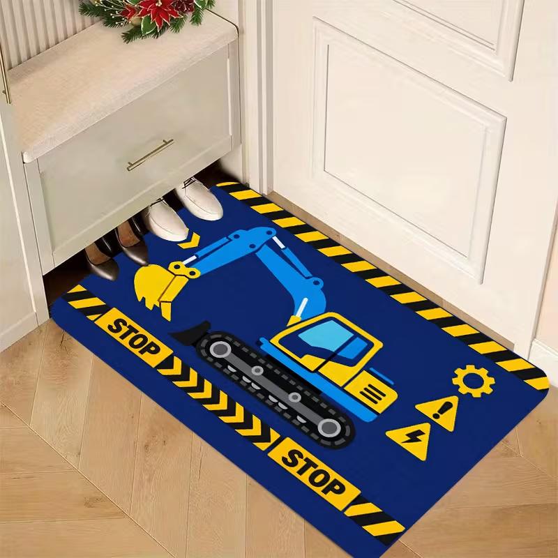 Green Tennis Court Pro Racket Ball Print Doormat Anti Slip Floor Mat Sport Lover Front Door Mat Entryway Porch Decor Rug