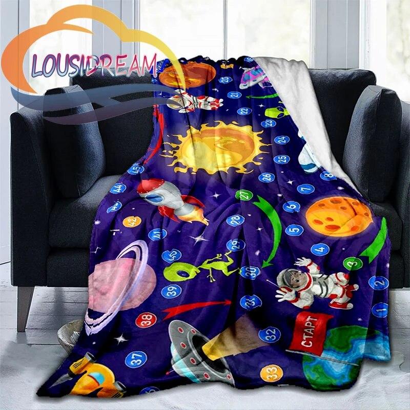 Space Universe Vector and The Sun  Many Planets In Galaxy Series Wool Blanket Cashmere  Fashion Flannel Blanke