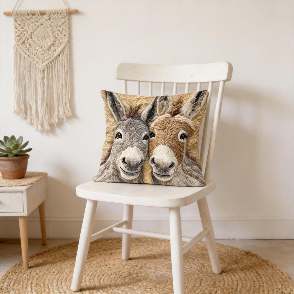 Animal Plush Pillow Cover For Living Room Decor With Short Fur Material