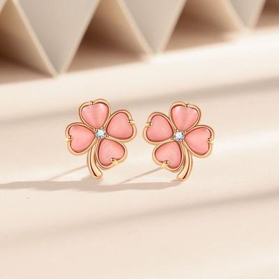 Four-leaf Clover Stud Earrings New Trendy Girl Niche Design Sense High-end Temperament Earrings