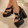 Women's Chunky Heel Platform Sandals – Sexy New One-Band Buckle Open-Toe High-Heel Summer Shoes