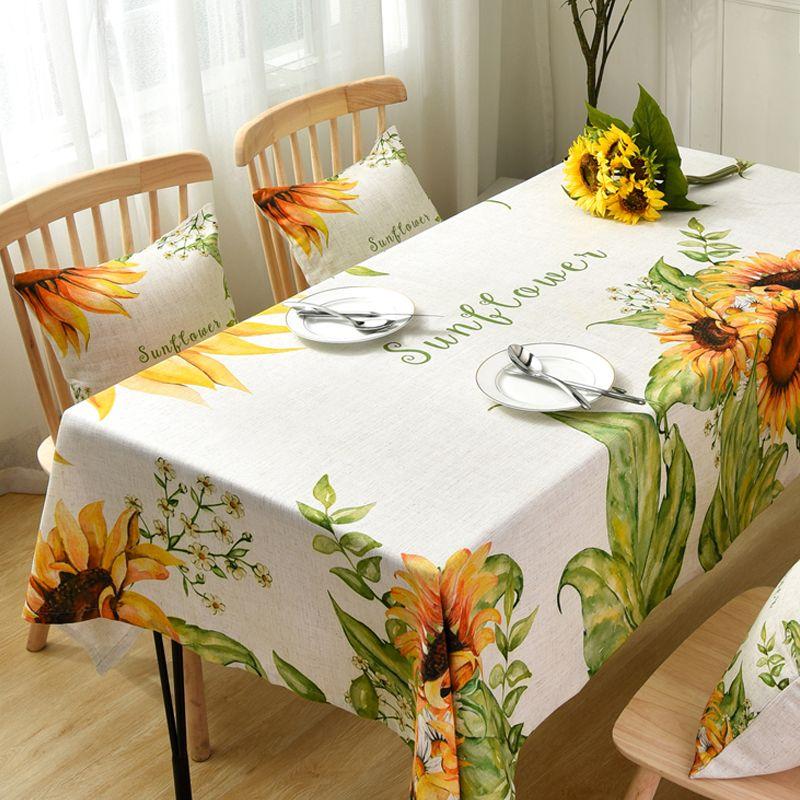 

Tablecloth Sunflower Thickened Cotton and Linen Fabric Craft Tablecloth Yellow Chair Cushion American Chair Cover Coffee Table Cloth Rectangular Sunflower 45x 100cm (1 backrest)