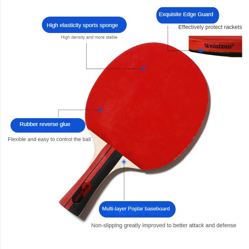 Table Tennis Racket Set Training Professional High Elastic Table Tennis Racket Ping Pong Paddle