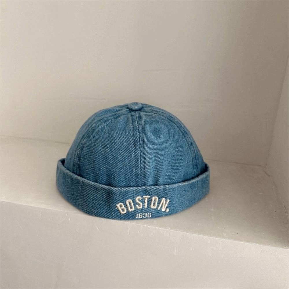 Adjustable Baby Brimless Hat Letter Embroidered Landlord Cap Cute Children Melon Beanie  Unisex