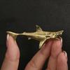 Sea Animal Shark Figurines Miniatures Retro Brass Office Desktop Crafts Ornament Gifts Home Decorations Living Room Accessories