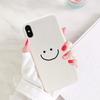 Fashion Simple Smile Face Couple Case For iPhone 17 16 15 Pro Max 13 7 11 12 14 Plus Mini Black White Soft Silicone Phone Cover