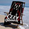 proof beach towel with a Ozzy Madman pattern - soft,absorbent,quick-drying,machine washable - perfect for swimming,camping,bathing