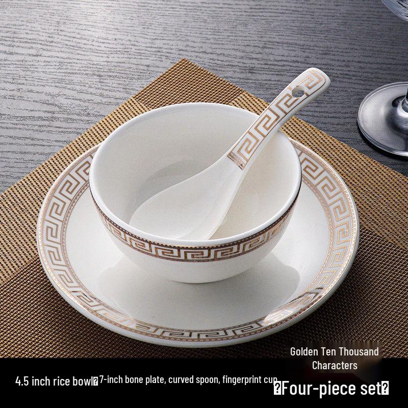 Hotel Restaurant Ceramic Tableware Set: Plates, Bowls, Cutlery, Chopsticks for Private Rooms - 7 or 8 Pieces
