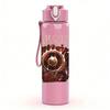 1PC Ornate Brown Skull Vintage Circular Print 750ml Portable Sports Water Bottle Leakproof Gym Outdoor Travel Drink Cup