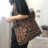 Simple Commuter Women's Vest Handbags Leopard Pattern Corduroy Female Large Tote Bag Casual Retro Ladies Cott Shoulder Bags