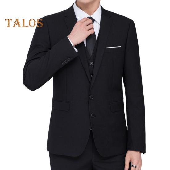 Herredressfrakk Revers Langermet To knapper Dressjakke Ensfarget Klafflommer Slim fit Business Yttertøy