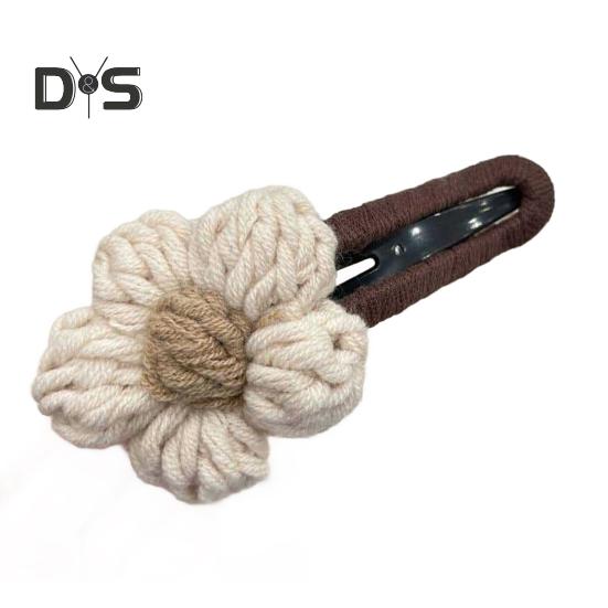 

Женская заколка для волос, ручная вязка, декоративная заколка для волос с мягкой пряжей, многоцелевая заколка для волос, аксессуары для волос бежевый