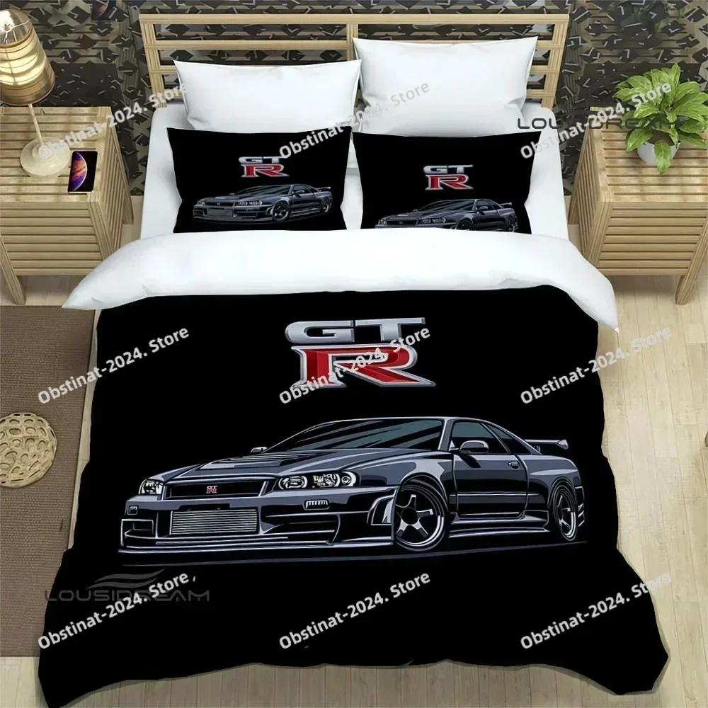 Top GTR racing retro Bedding Set Printed single Comforter Quilt Bed Cover Duvet Cover Pillow Case 3 Pieces Sets Kids Adult Size