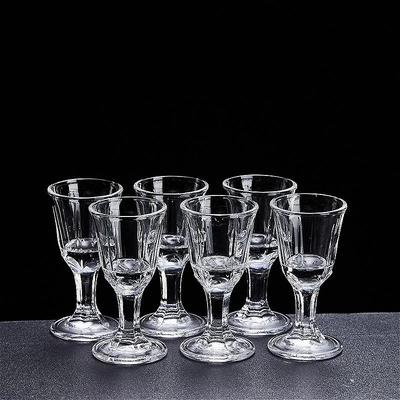 Juegos de 6 Piezas Exquisita Copa de Vino Pequeña Elegante Chupito Copa de Baijiu Fiesta Transparente Copa para Licores Utensilios de Vino Cristalería de Bar