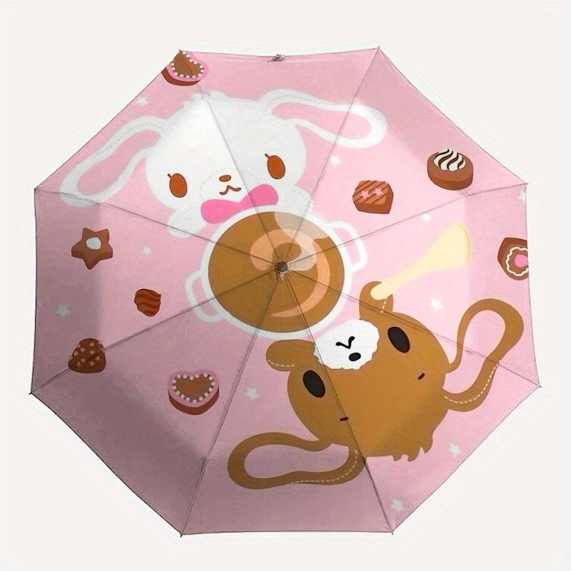 Sugar bunnies Automatic Open/Close Umbrella-Cute Umbrella with Cute Design, Portable 3-Fold Compact Umbrella for Men & Women, Halloween Chri