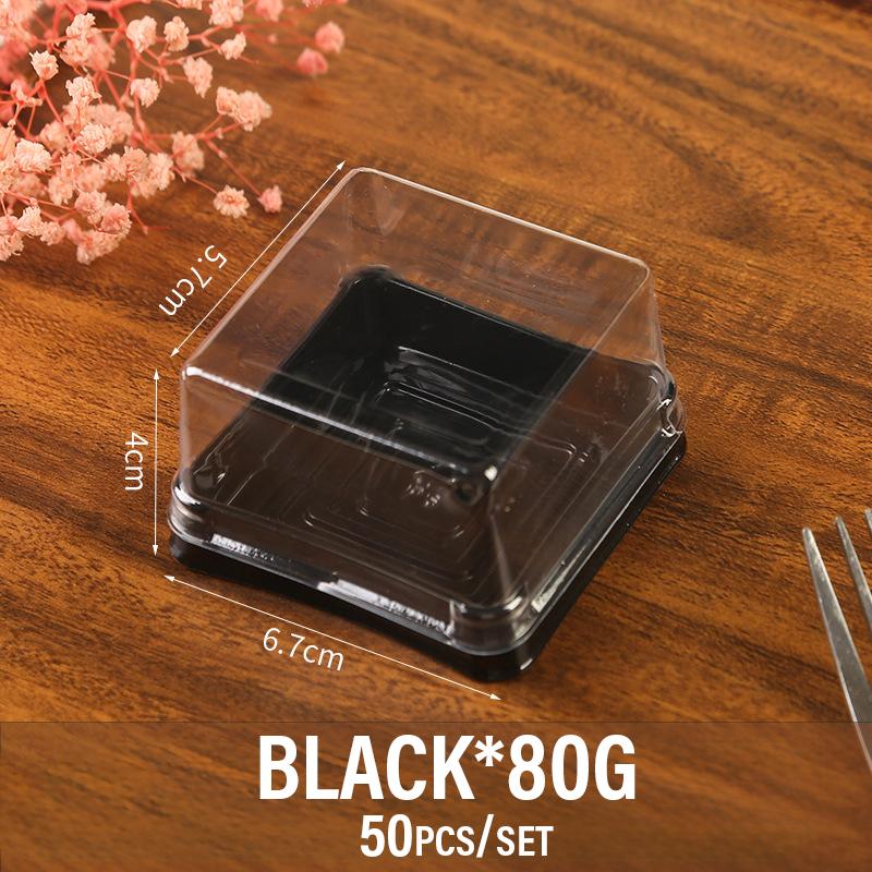 50 Pezzi Scatola Trasparente per Torta Contenitore Quadrato Scatola per Mooncake con Coperchio Scatole per Imballaggio Cupcake Pasticceria Matrimonio Forniture per Feste
