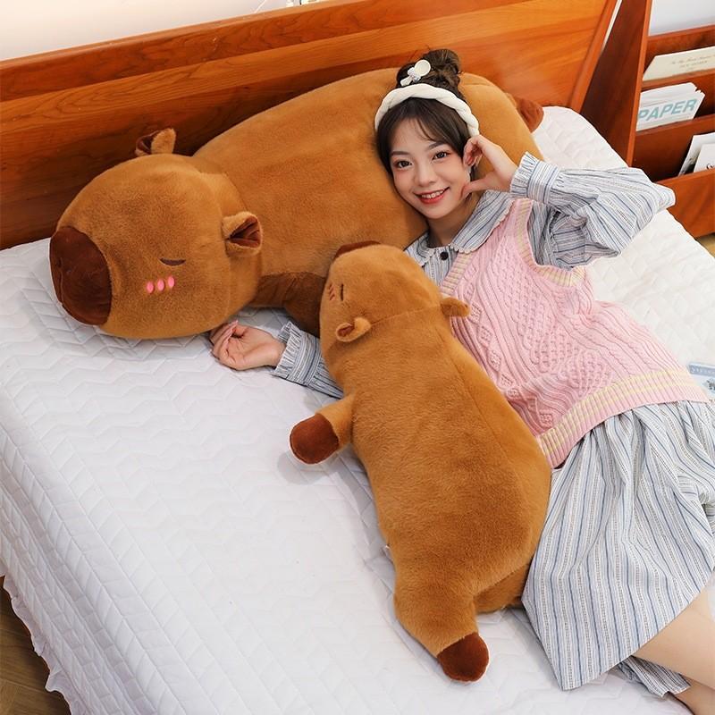 Soft Short Plush Capybara Cuddle Pillow Ideal For Sleepovers And Bedroom Decor 50cm And 90cm Sizes