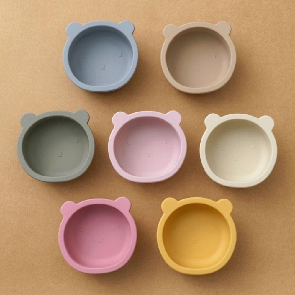 Flexible Feeding Tableware Waterproof Feeding Bowl Set Silicone Suction Bowls  Learning To Eat