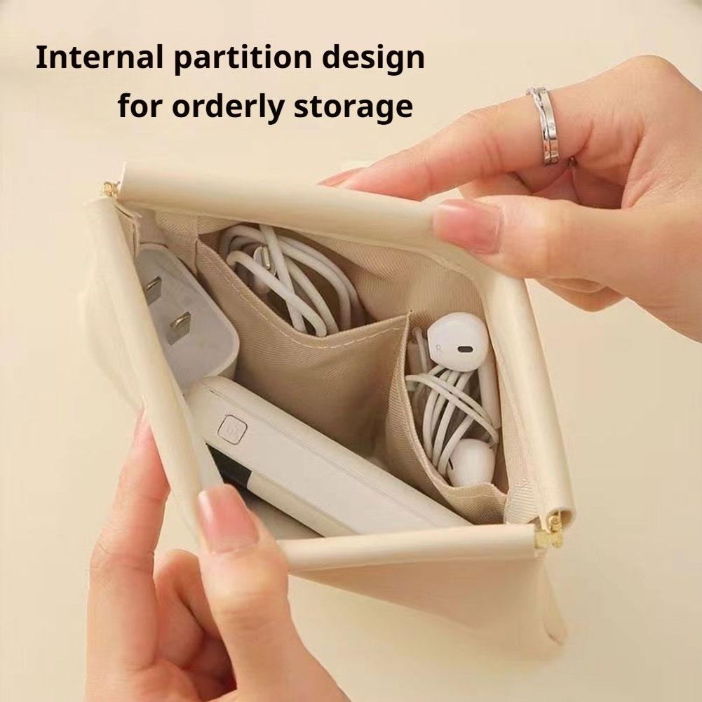 Women Fashion Portable Mini Key Jewelry Cosmetic Organizer Pouch Handbag Pu Small Bags Gift Simple Lipstick Makeup Storage Bag