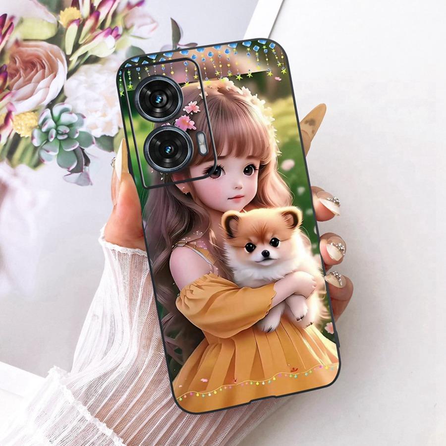For Motorola Edge 50 Fusion Case XT2429-1 Soft TPU Flower Protective Phone Cases For Motorola G96 motog96 5G Fundas Cover Coque