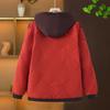 Elegant Hooded Cotton Jacket for Moms - Thick, Fashionable Fall & Winter Outerwear for Middle-Aged and Elderly