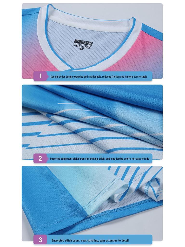 Quick-Dry Breathable Badminton, Tennis & Volleyball Uniform Set for Women & Men with Printed Numbers