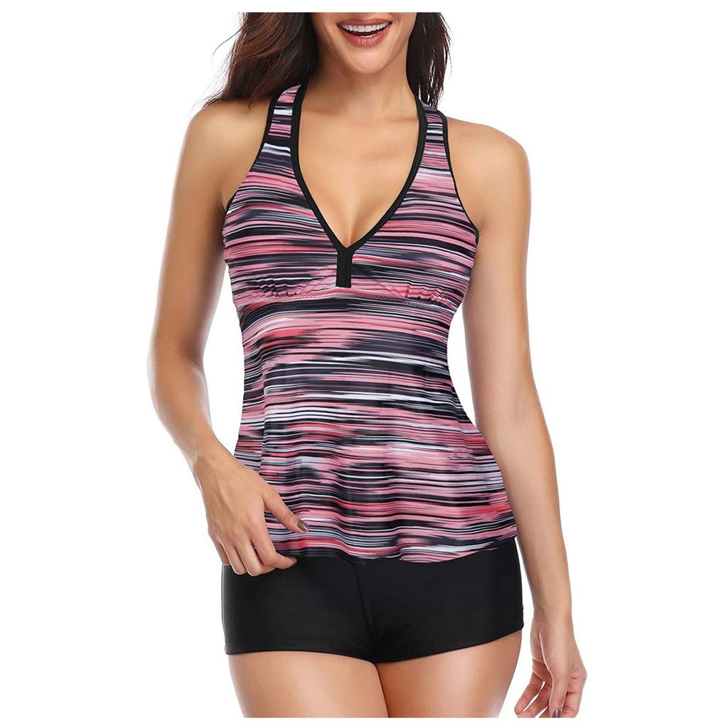 Damen Badeanzug Oberteil mit Shorts Zweiteiliger Badeanzug