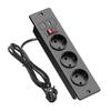 Multipresa a Incasso 3 Prese AC 3680W Interruttore di Sovraccarico con Reset Doppia Porta USB-A Presa Integrata Cavo 1.5M per Scrivania Mobile Tavolo da Riunioni