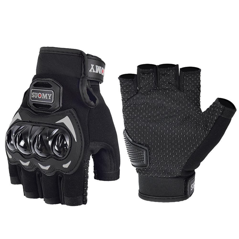 Male half finger summer hard shell anti-drop bicycle locomotive female breathable light non-slip