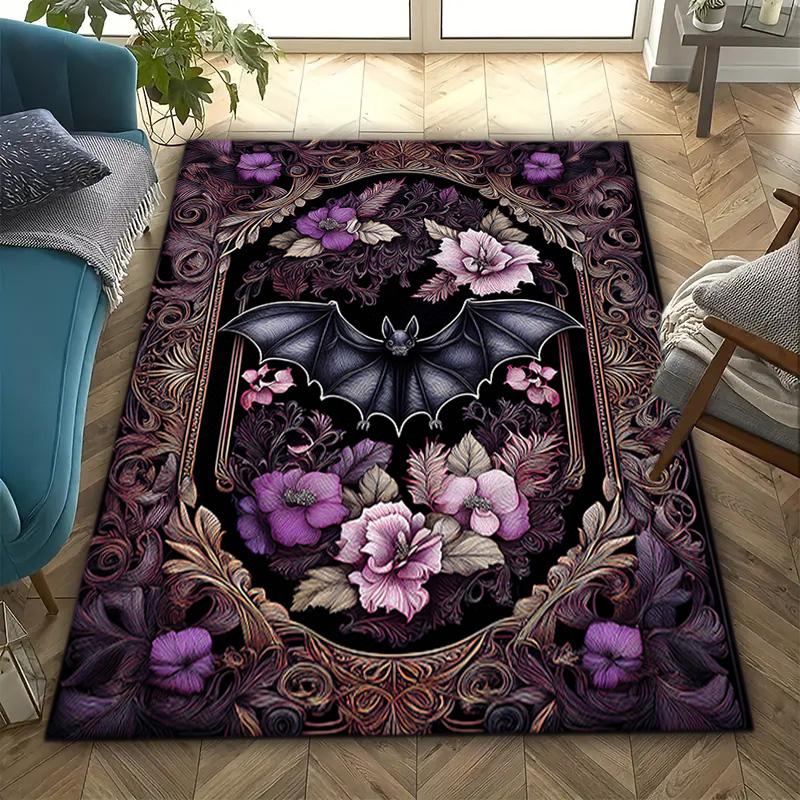 Black Cat Floral Garden Carpet Is Suitable For Living Room And Bedroom Doormats Office Balcony Decorative Carpet A11